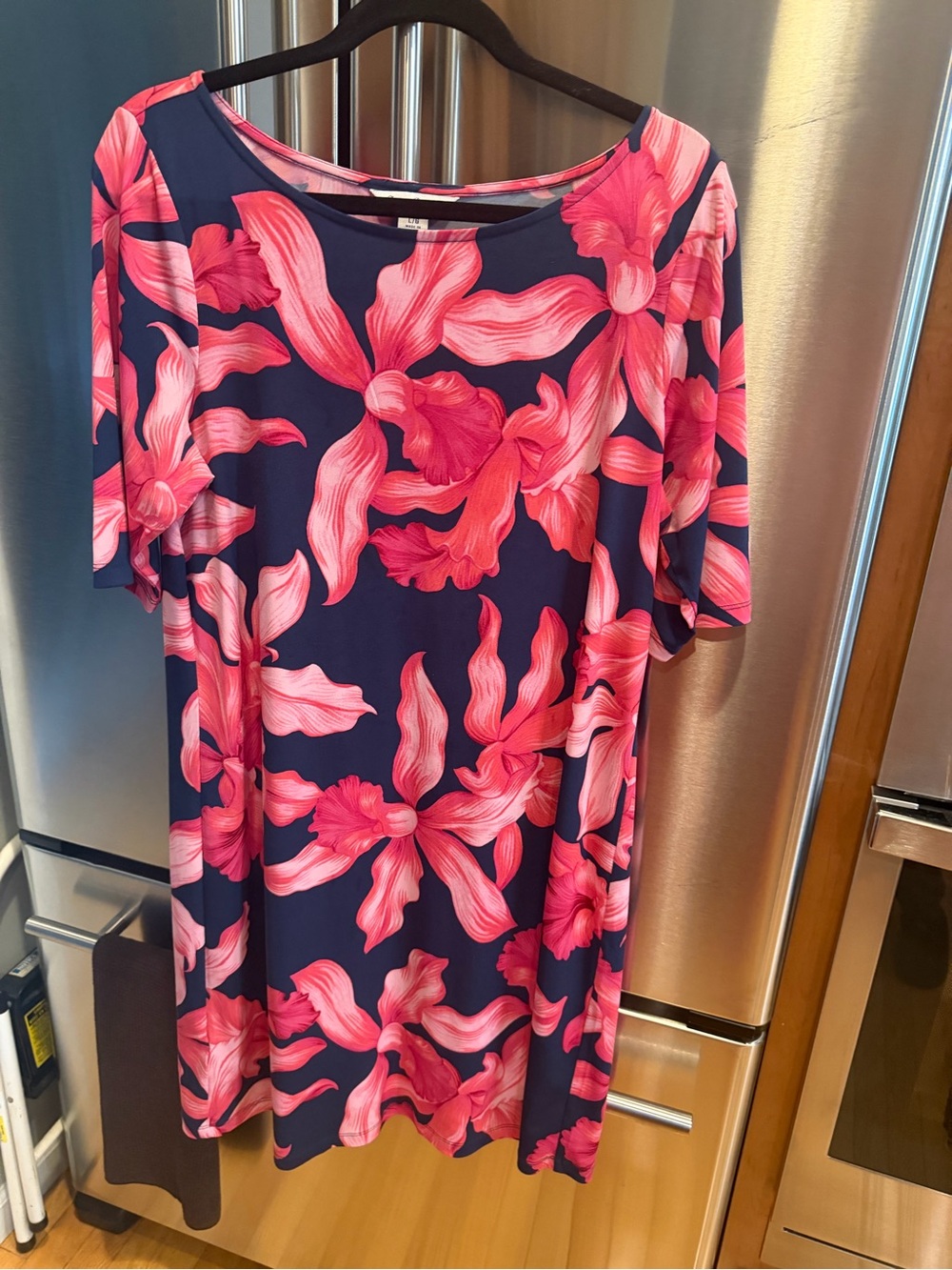 Tommy Bahama Navy Shift Dress with Pink Floral Print
